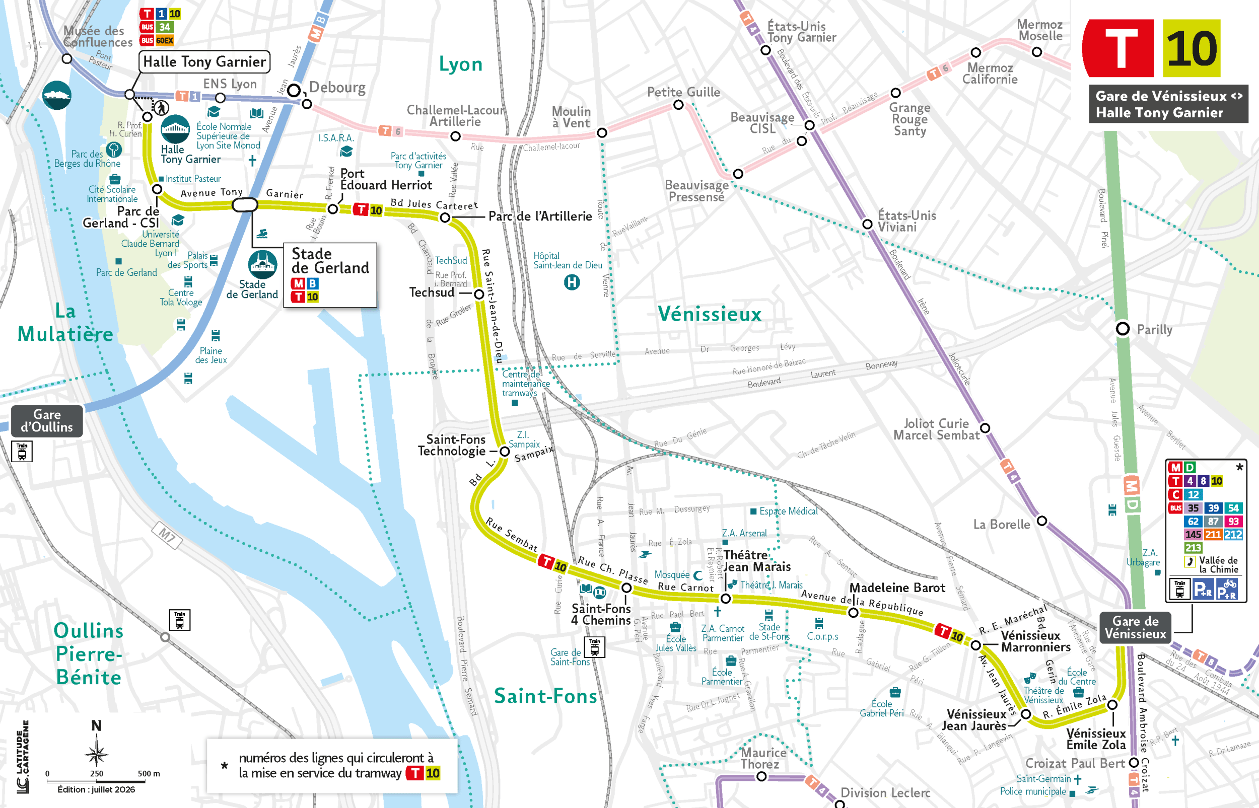 Tracé du tramway T10