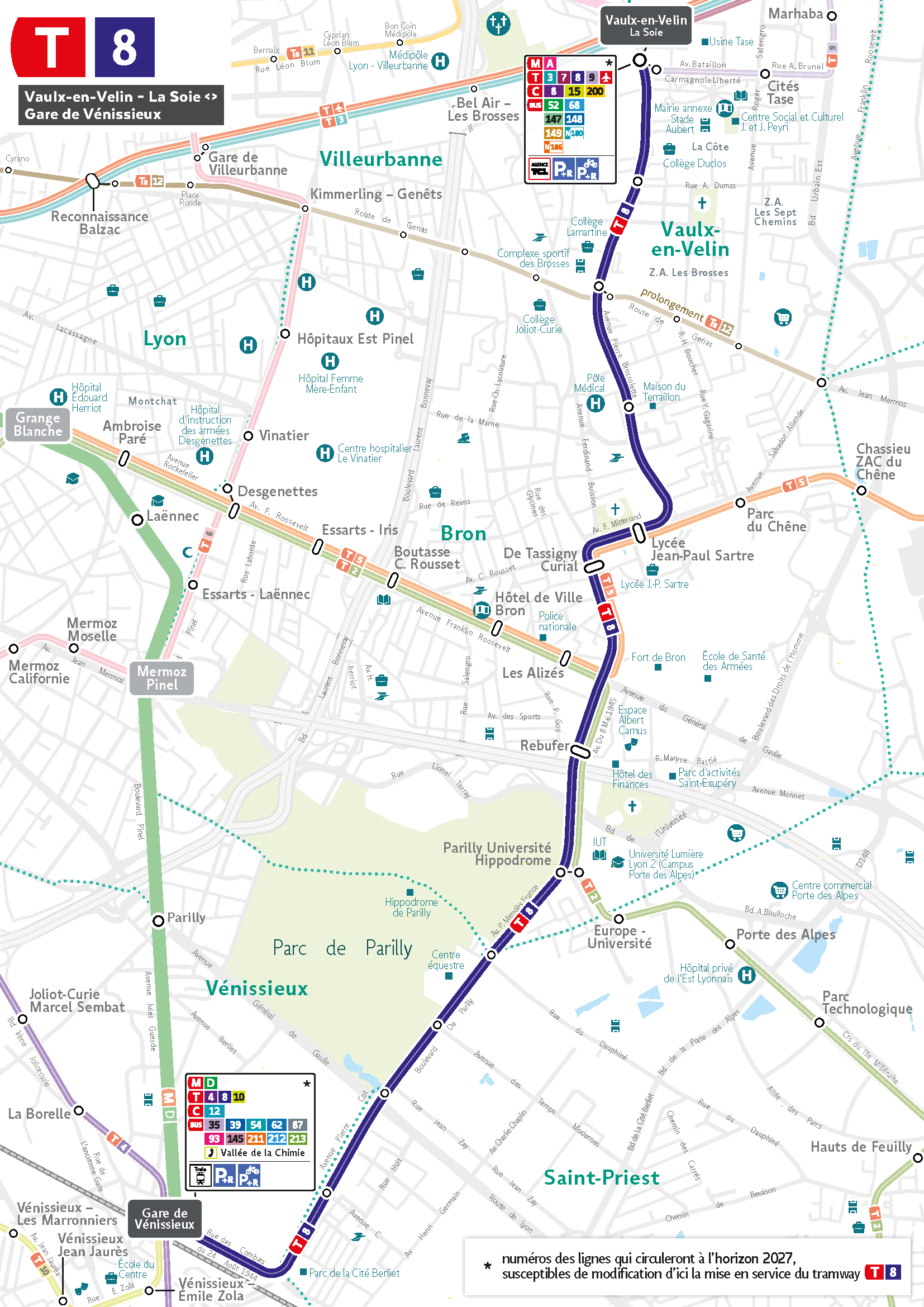 Tracé du tramway T8