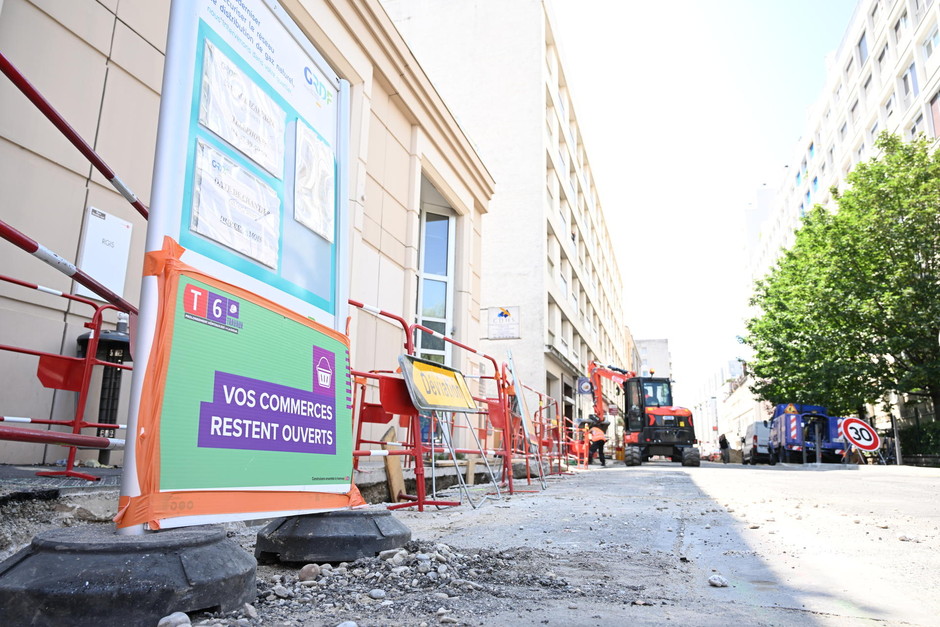  Signalétique sur le chantier de prolongement du tramway T6