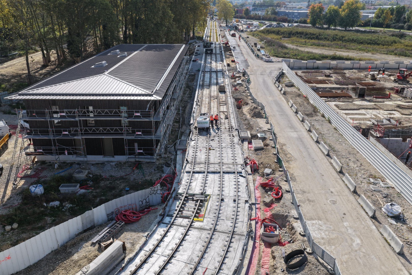 Travaux sur la future ligne de tramway T9 (crédit : Garage Productions)