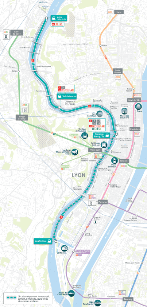 Carte de la navette fluviale