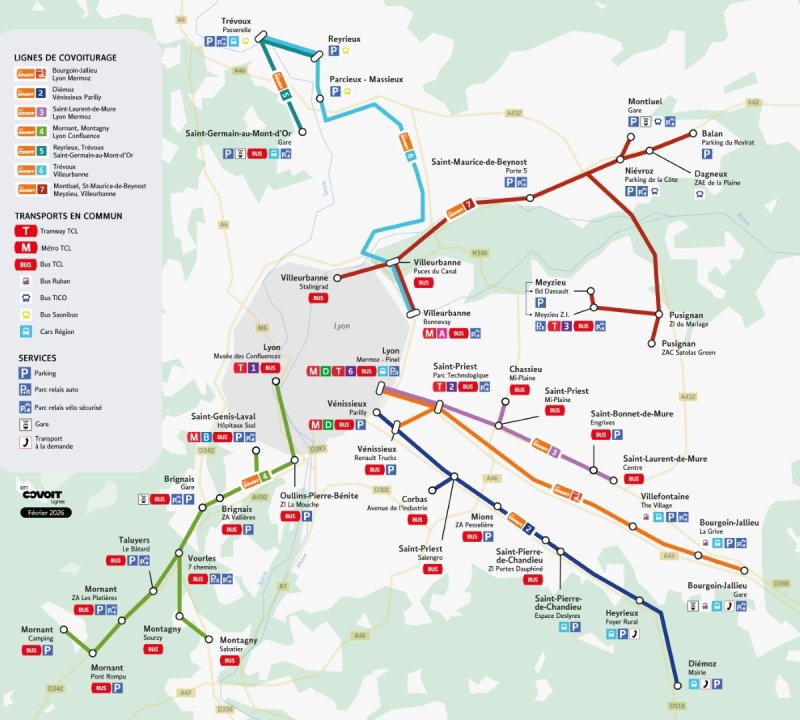 Cartes des lignes En Covoit'