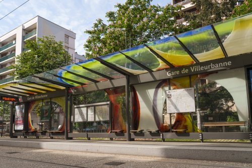 Œuvre dans la station Gare de Villeurbanne (crédit : Blandine Soulage)