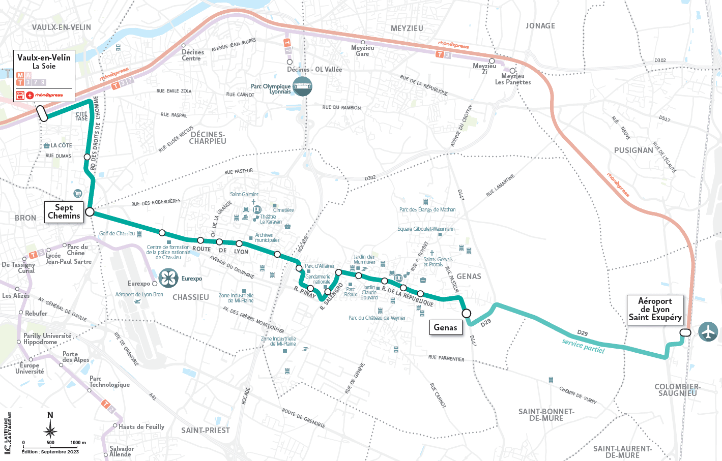 Tracé du tramway T9