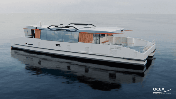 Visuel 3D du futur bateau (crédit : Océa)