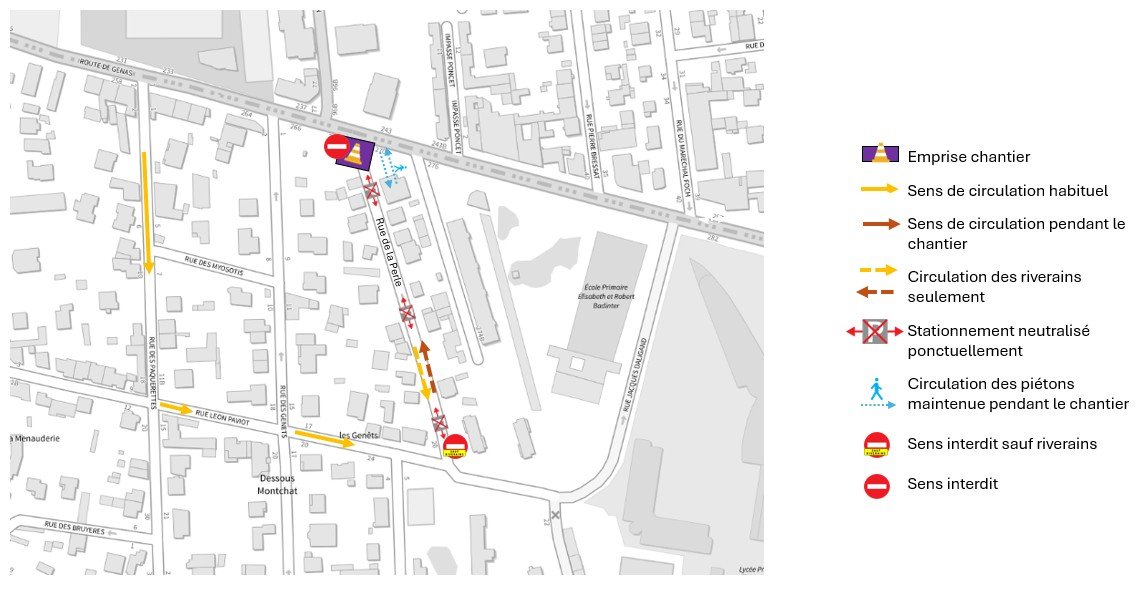 plan de circulation rue de la Perle