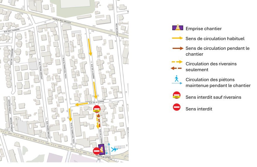 plan circulation rue de la Marne