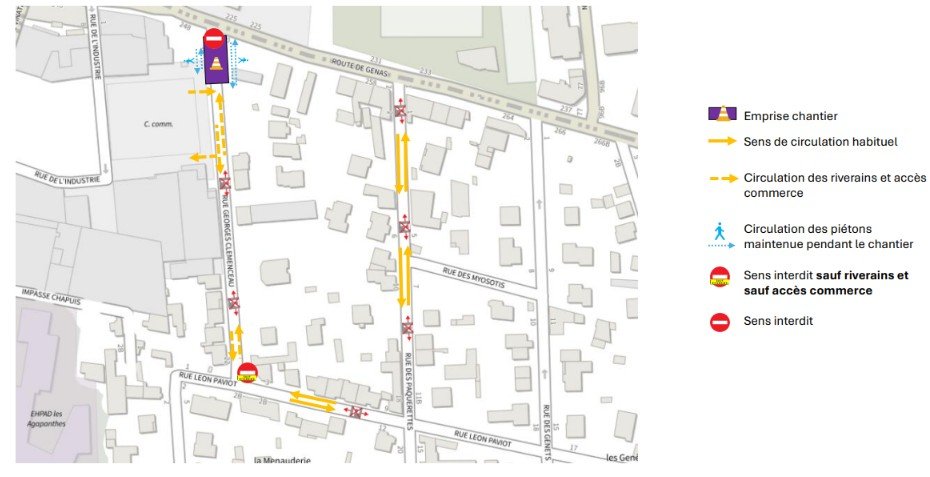 plan de circulation rue Clemenceau