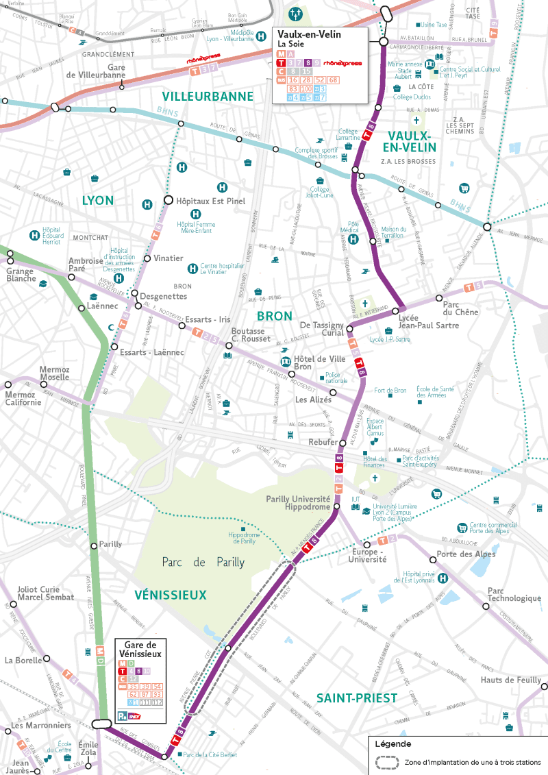 Tracé du tramway T9