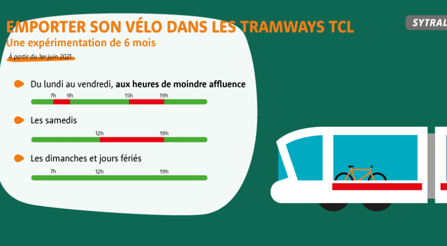 Emporter son vélo dans les tramways du réseau TCL, une expérimentation dès juin