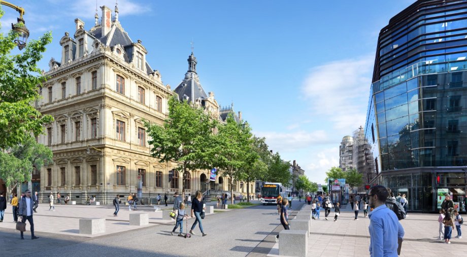 Perspective du nouveau pôle bus à Cordeliers