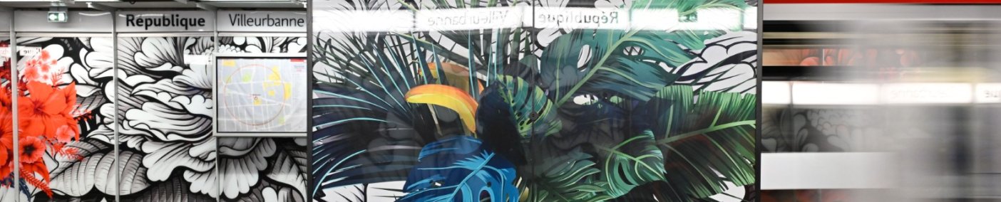 Fresque dans la station de métro République Villeurbanne (crédit : Eric Soudan - Alpaca Productions)